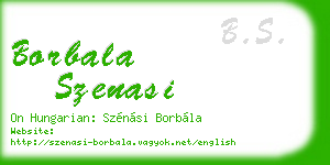 borbala szenasi business card