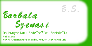 borbala szenasi business card